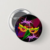 Button,Pin,Brooch-Mardi Gras Ronde Button 5,7 Cm (Voorkant /achterkant)