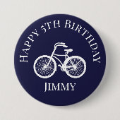 Button Pin Happy xe Birthday Boy Bicycle Blue (Voorkant)