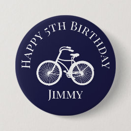 Button Pin Happy xe Birthday Boy Bicycle Blue
