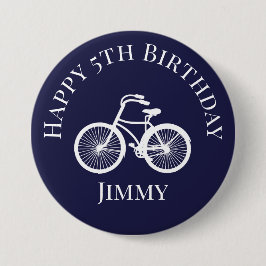 Button Pin Happy xe Birthday Boy Bicycle Blue