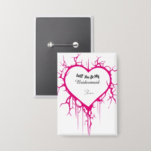 Button Pink Heart (Voorkant / Achterkant)