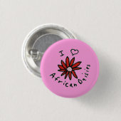 Button Pink I Love African Daisies (Voorkant /achterkant)