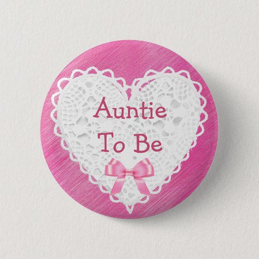 Button Pink Lacy Baby shower (Voorkant)