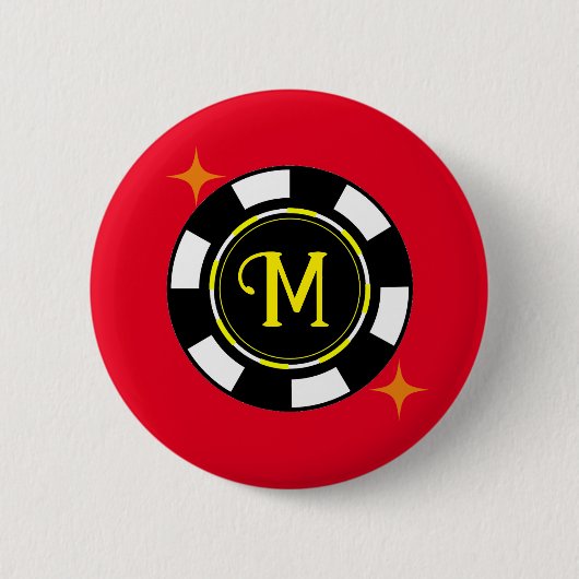 Button - Poker gepersonaliseerd (voeg initiaal toe (Voorkant)