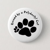 Button - Polydactyl Paw Print (Voorkant)