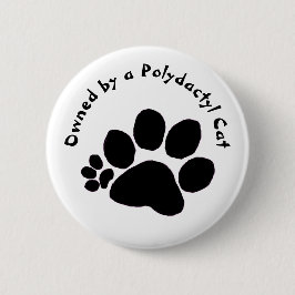 Button - Polydactyl Paw Print