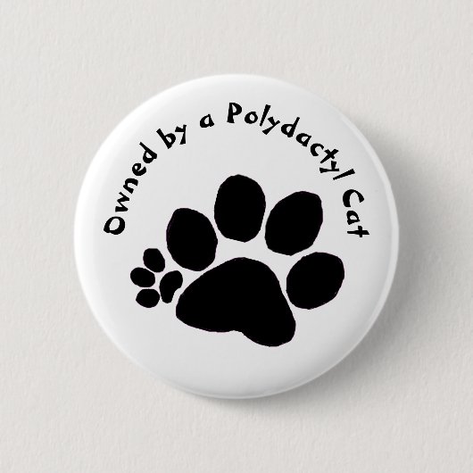 Button - Polydactyl Paw Print (Voorkant)