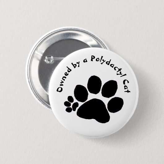 Button - Polydactyl Paw Print (Voorkant /achterkant)