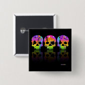 Button - POP ART SKULLS (Voorkant /achterkant)