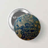 Button Pride & Prejudice Peacock (Voorkant /achterkant)