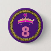 Button - Prinses 8e Verjaardag Tiara (Voorkant)