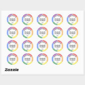 Button RAYS regenboog 1 + uw rug. en tekst Ronde Sticker (Vel)