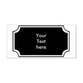 Button Rechthoek met lijst + jouw naam Rubberstempel (Afrduk)