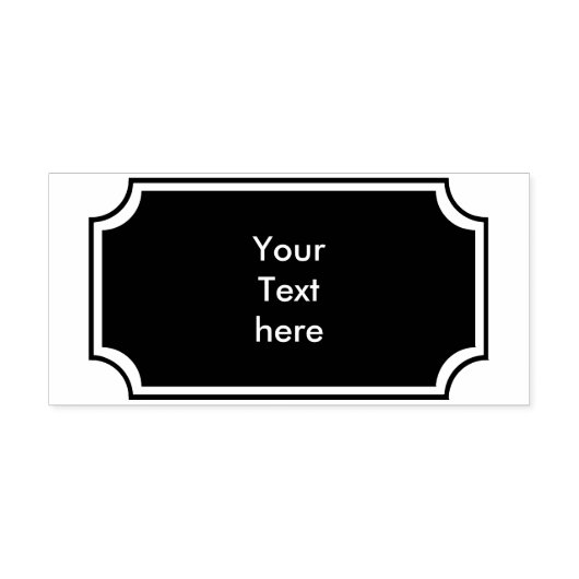  Button Rechthoek met lijst + jouw naam Rubberstempel (Afrduk)