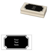 Button Rechthoek met lijst + jouw naam Rubberstempel (Gestempeld)