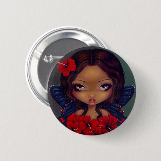 Button "Red Hibiscus Fairy" (Voorkant /achterkant)