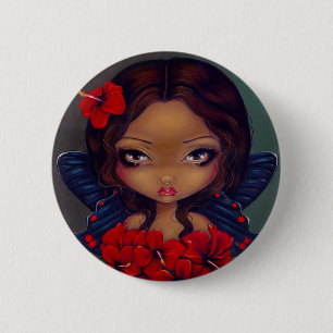 Button "Red Hibiscus Fairy"