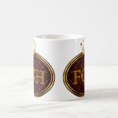 Button RETRO GOLD CROWNS + uw monogram Koffiemok (Center)