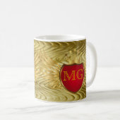 Button RETRO GOLD WINGS + monogram Koffiemok (Voorkant rechts)