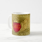 Button RETRO GOLD WINGS + monogram Koffiemok (Voorkant links)