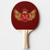 Button RETRO GOLD WINGS + monogram Tafeltennisbatje (Voorkant)