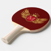 Button RETRO GOLD WINGS + monogram Tafeltennisbatje (Voorkant Gekanteld)
