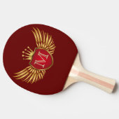 Button RETRO GOLD WINGS + monogram Tafeltennisbatje (Zijkant)