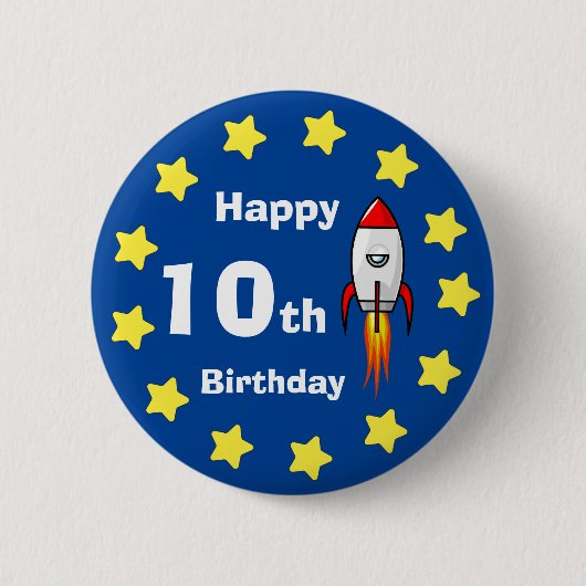 Button - Rocketship 10th Birthday (Voorkant)