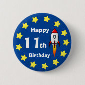 Button - Rocketship 11th Birthday (Voorkant)