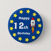 Button - Rocketship 12e Verjaardag (Voorkant)