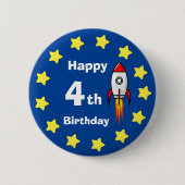 Button - Rocketship 4th Birthday (Voorkant)