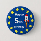 Button - Rocketship 5th Birthday (Voorkant)