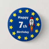 Button - Rocketship 7th Birthday (Voorkant)