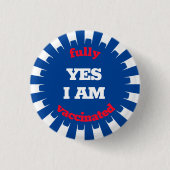 Button Rode White Blue Vaccination (Voorkant)