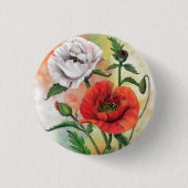 Button rode witte papavers - schilderen (Voorkant)