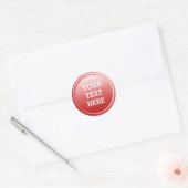 BUTTON ROND rode gradiënt + jouw tekst Ronde Sticker (Envelop)