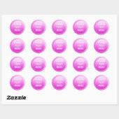 BUTTON ROND roze verloop + jouw tekst Ronde Sticker (Vel)