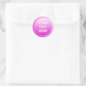 BUTTON ROND roze verloop + jouw tekst Ronde Sticker (Tas)