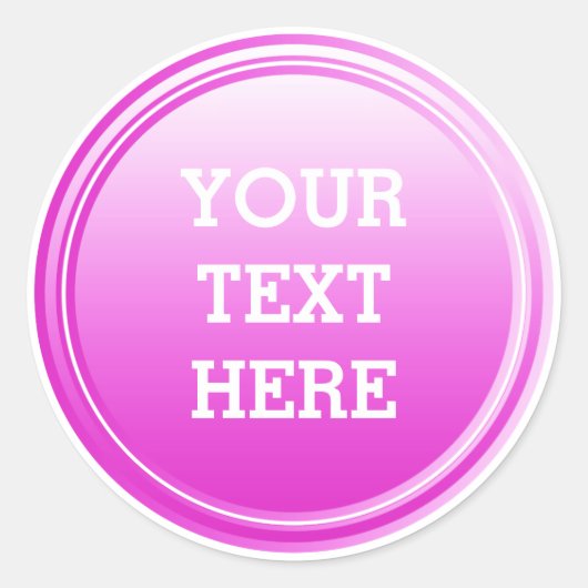 BUTTON ROND roze verloop + jouw tekst Ronde Sticker (Voorkant)