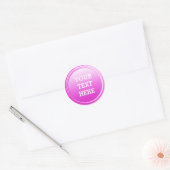 BUTTON ROND roze verloop + jouw tekst Ronde Sticker (Envelop)