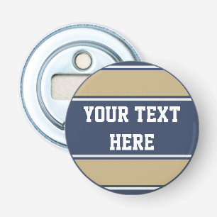 BUTTON ROND snijdt blauw zand en uw idee Flesopener