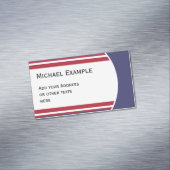 BUTTON ROND strepen blauw rood wit + jouw tekst Magnetisch Visitekaartje (Voorbeeld)