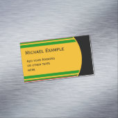 BUTTON ROND strepen groen rood geel + jouw tekst Visitekaartje Magneet (Voorbeeld)