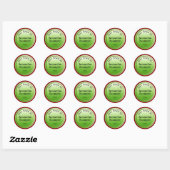 Button ronde groene hellingen + uw rug. en tekst sticker (Vel)