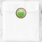 Button ronde groene hellingen + uw rug. en tekst sticker (Tas)