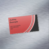 Button ronde rode hellingen + uw rug. en tekst magnetisch visitekaartje (Voorbeeld)