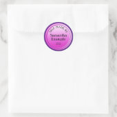 Button ronde roze gradiënten + uw rug. en tekst sticker (Tas)