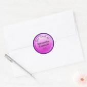 Button ronde roze gradiënten + uw rug. en tekst sticker (Envelop)