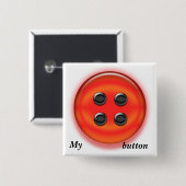 Button - Rood vierkant knop (Voorkant /achterkant)