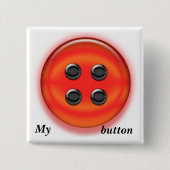 Button - Rood vierkant knop (Voorkant)